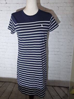 Polo Ralph Lauren Striped T-Shirt Dress Size S Navy Blue Nautical Preppy Coastal